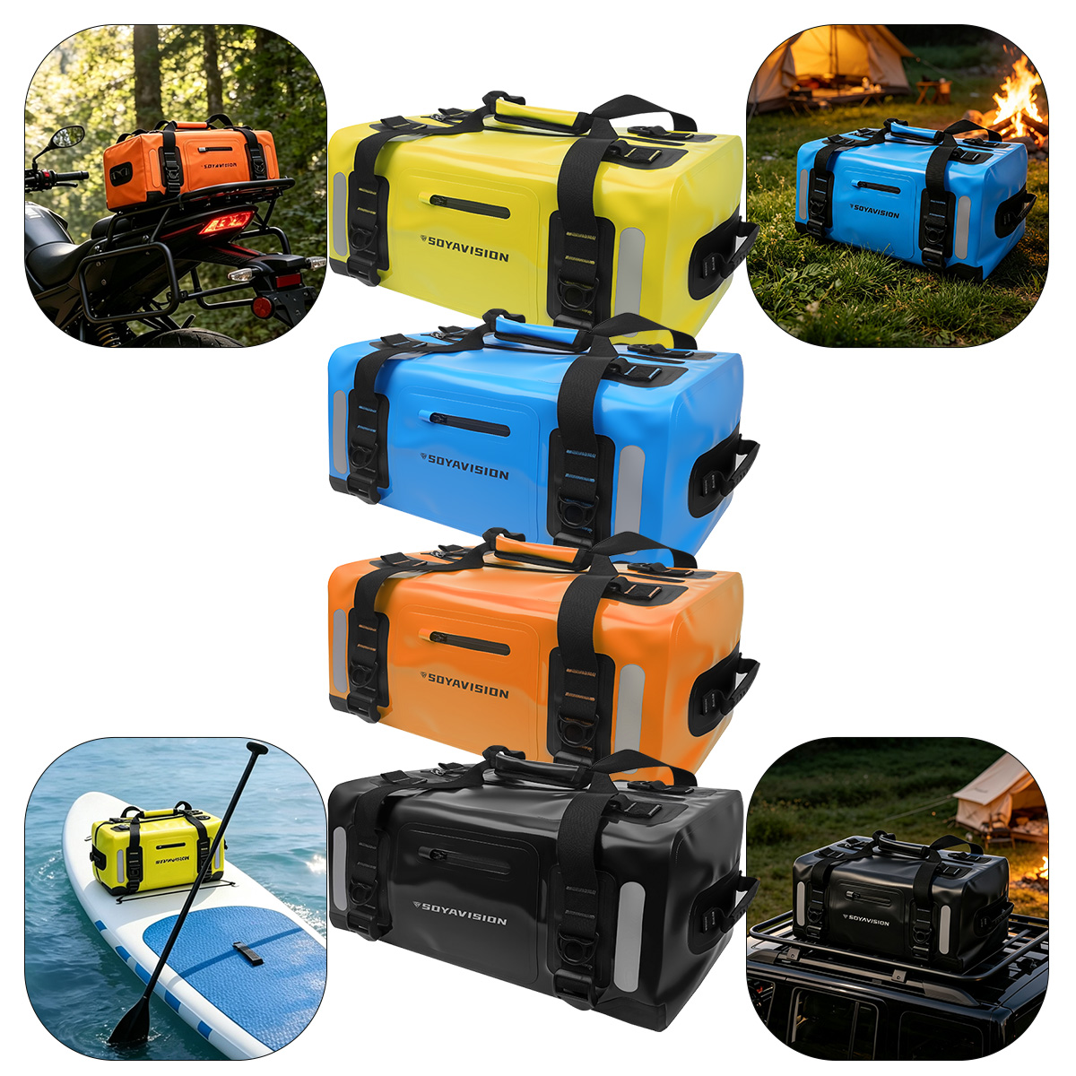 Outdoor Adventure Rafting - Bolsa Trasera Impermeable para Motocicleta de